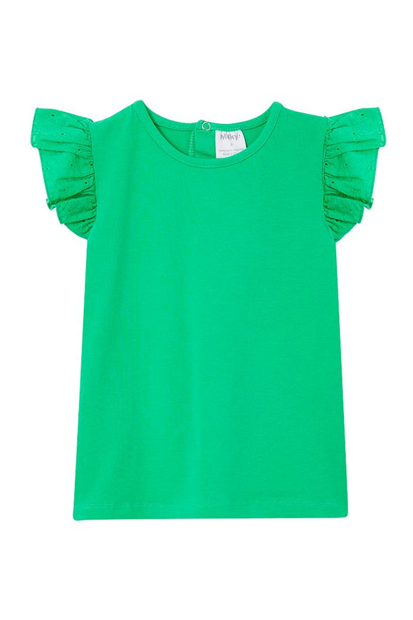 Milky - Green Broderie Frill Tee