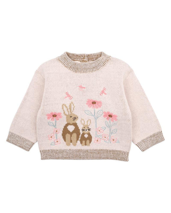 Bebe - Olive Knitted Bunny Jumper