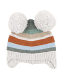 Bebe - MATEO STRIPE POM POM KNITTED BEANIE
