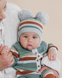 Bebe - MATEO STRIPE POM POM KNITTED BEANIE
