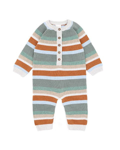 Bebe - MATEO STRIPE KNITTED ROMPER