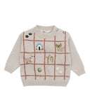 bebe - OTTO PUPPY GRID ORGANIC KNITTED JUMPER
