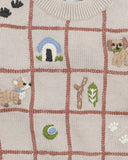 bebe - OTTO PUPPY GRID ORGANIC KNITTED JUMPER