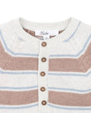 Bebe - ALVIN STRIPE ORGANIC KNITTED ROMPER