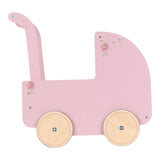 Little Dutch - Wooden Doll Pram with Textiles - Pink