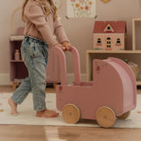 Little Dutch - Wooden Doll Pram with Textiles - Pink