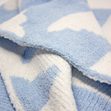 Living Textiles - Chenille Blanket - Blue Clouds