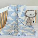 Living Textiles - Chenille Blanket - Blue Clouds