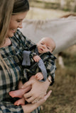 Little Windmill Clothing Co - "Lucas" Linen Checked Long Sleeve Romper