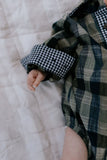 Little Windmill Clothing Co - "Lucas" Linen Checked Long Sleeve Romper