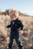 Little Windmill Clothing Co - BB Baby Navy Gingham Long Sleeve Polo Romper