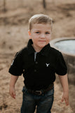 Little Windmill Clothing Co - 'Storm Jnr' Black & White Gingham Contrast Polo