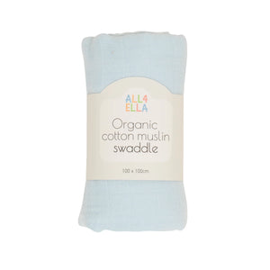 All4Ella - Muslin Swaddle - Baby Blue