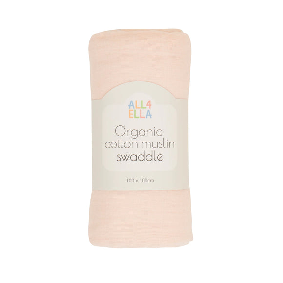 All4Ella - Muslin Swaddle - Baby Pink