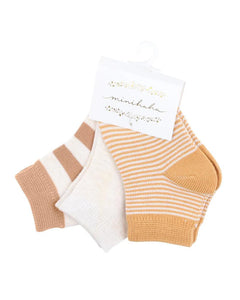 Minihaha - 3 PK SOCKS - MIXED NEUTRALS