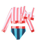 Minihaha - ASTRID MULTI STRIPE 3 PIECE SWIM SET 8-16Y