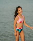 Minihaha - ASTRID MULTI STRIPE 3 PIECE SWIM SET 8-16Y