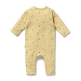 Wilson & Frenchy - Little Lemon Organic Waffle Ruffle Zipsuit