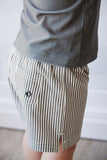 Jamie Kay - Noah Short - Fine Vertical Stripe Dark Olive