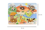 Eleganter - 2 IN 1 AUSSIE ANIMALS AND THEIR BABIES PEG PUZZLE