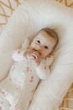 Confetti Kidz - Pink Posies | Bamboo Zipsuit