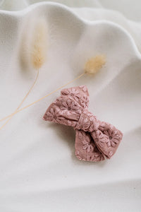 Confetti Kidz - Dusty Pink Floral Bow - Headband