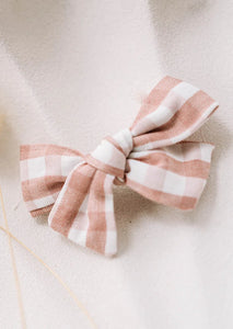 Confetti Kidz - Dusty Pink Gingham Bow