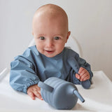 All4Ella - Recycled Long Sleeve Bib - Two-tone Blue