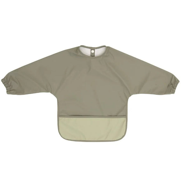 All4Ella - Recycled Long Sleeve Bib - Two-tone Sage