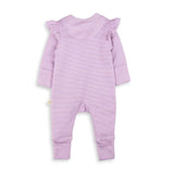 Tiny Twig - Zipsuit Cap LS Lavender Stripes