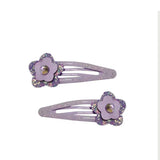 Lauren Hinkley - Purple Glitter Flower Hair Clips