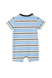 Milky - Baby Boys - Blue Stripe Henley Romper