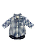 Love Henry - Baby Boys Dress Shirt Romper - Blue Check 26