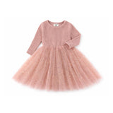 Confetti Kidz - Dusty Pink Sparkles - Long Sleeve Tulle Dress