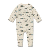 Wilson & Frenchy - Woolly Whales Organic Zipsuit with Feet