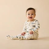 Wilson & Frenchy - Woolly Whales Organic Zipsuit with Feet