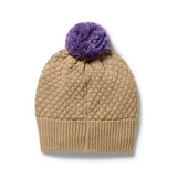 Wilson & Frenchy - Oat and Mulberry Organic Knitted Bauble Hat