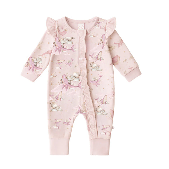 Confetti Kidz - Whimsical Whale - Bamboo Zipsuit