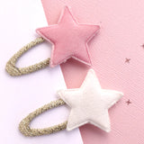 Lauren Hinkley - Pink & White Velvet Star Hair Clips