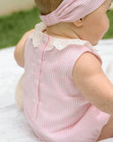 Bebe - WILLA STRIPE LACE COLLAR BODYSUIT