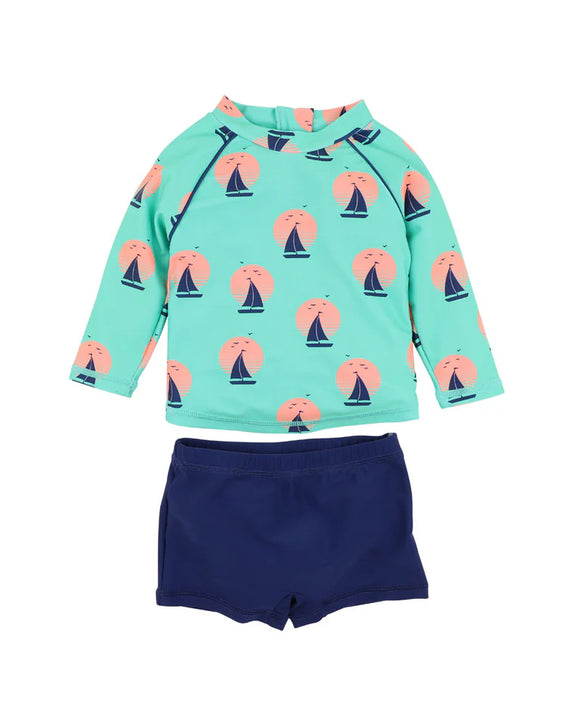 Minihaha - JARVIS PRINT GREEN LS 2 PIECE SET