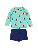 Minihaha - JARVIS PRINT GREEN LS 2 PIECE SET