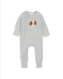 Bebe - OTTO STRIPE ORGANIC ZIPSUIT