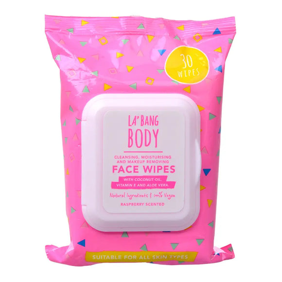 La'Bang Body - Face Wipes - Antibacterial Cleansing & Moisturising - Raspberry