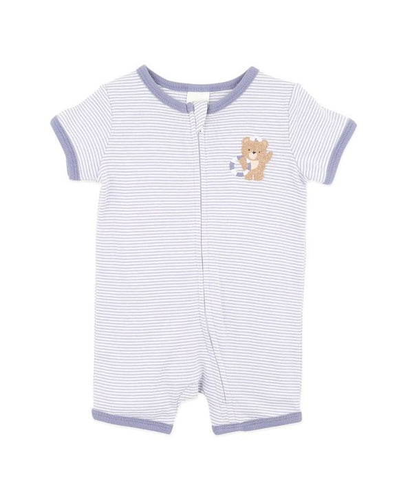 Bebe - AXEL ORGANIC STRIPE  SS  ZIPSUIT