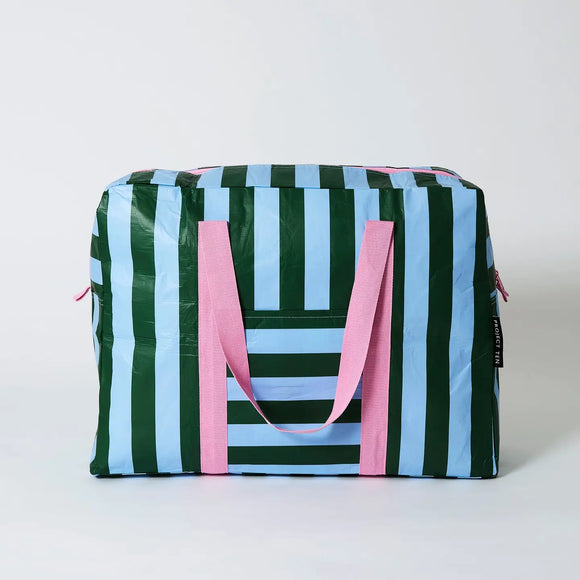 Project Ten - Green Blue Stripe Overnight Bag