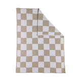 Living Textiles - Chenille Blanket - Checkered Taupe