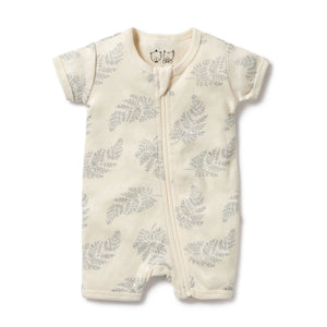 Wilson & Frenchy - Forever Ferns Organic Pointelle Boyleg Zipsuit