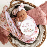 Snuggle Hunny - Birds & Blooms & Raspberry Reversible Milestone Cards