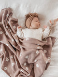 Over The Dandelions - Daisy Blanket in Mushroom